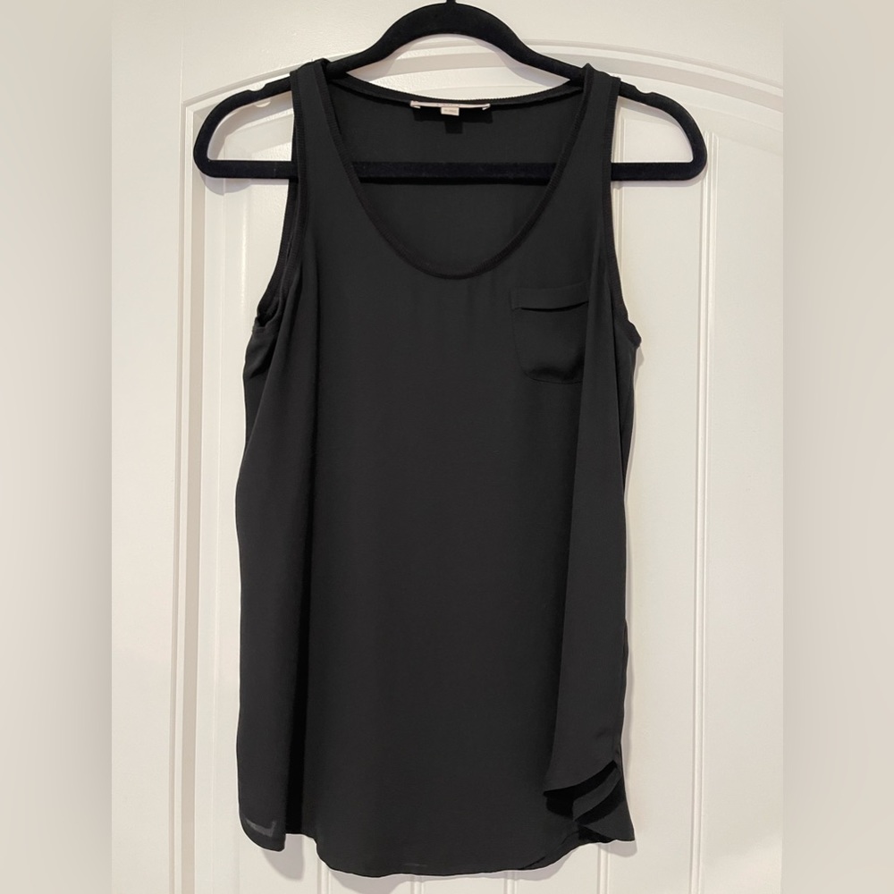 Black sleeveless blouse in a small petite from loft